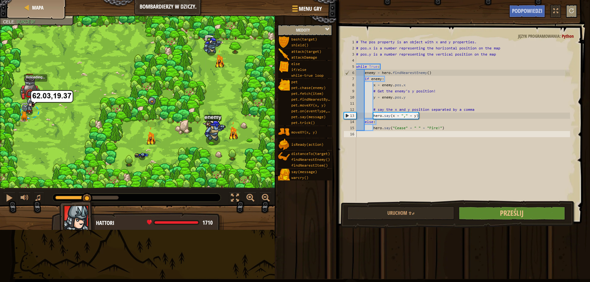 Codecombat - backwoods bombardier - Bombardierzy w dziczy - Python