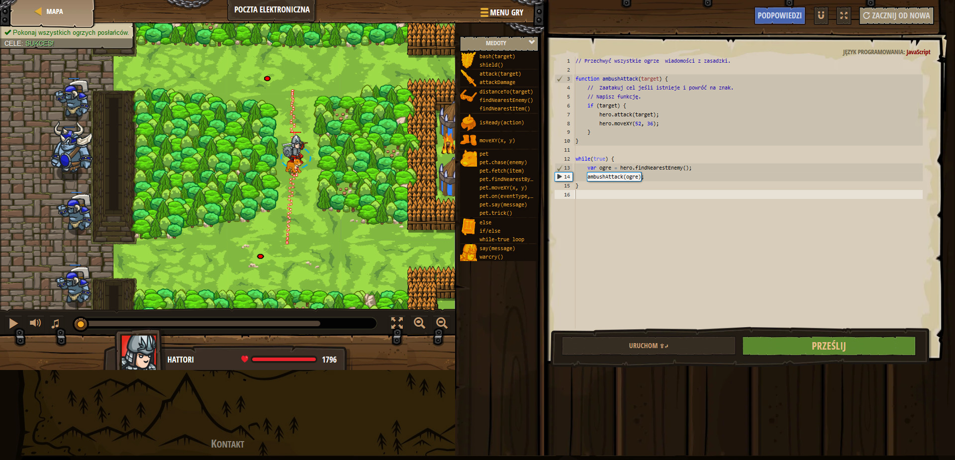 Codecombat - seek and hide - JavaScript