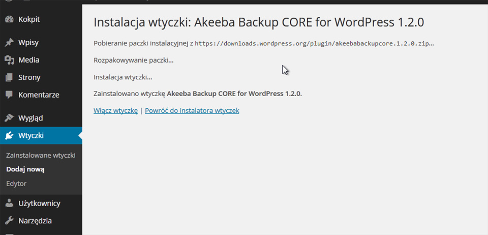 WordPress - jak wykonać kopię strony www Lublin na CMS WordPress - instalacj, konfiguracja i wykonie backupu strony internetowej Puławy