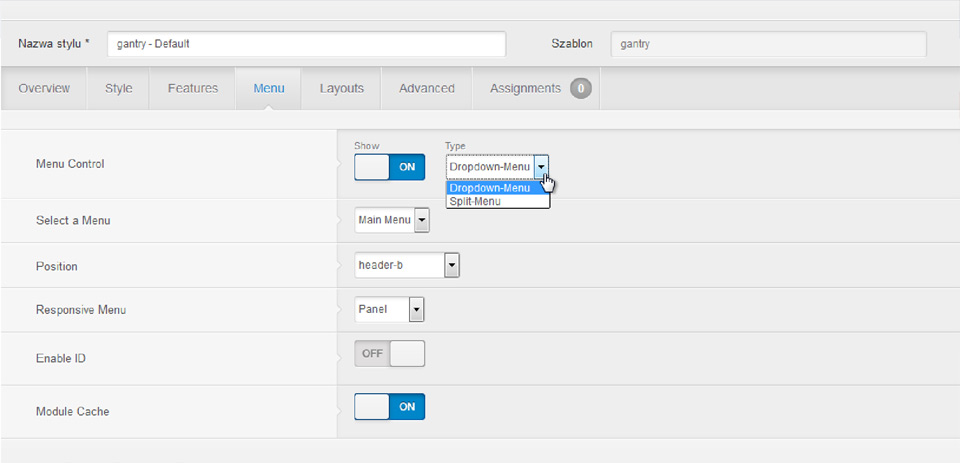 Gantry 4 dla Joomla 3 - jak zrobić pływające menu, fixed menu dla strony www Lublin na Joomla