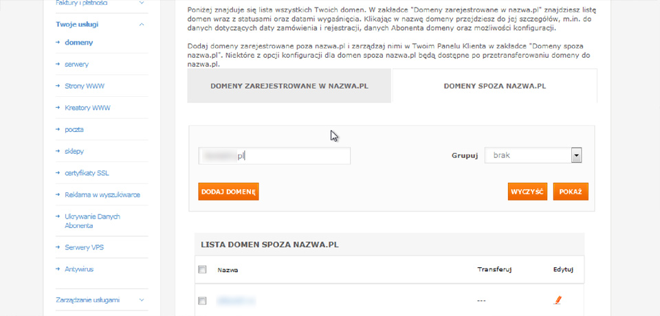 Jak wykonać przekierowanie DNS - domeny zarejestrowanej  na home.pl na serwery nazwa.pl na których utrzymujemy nasze responsywne strony www warszawa na joomla