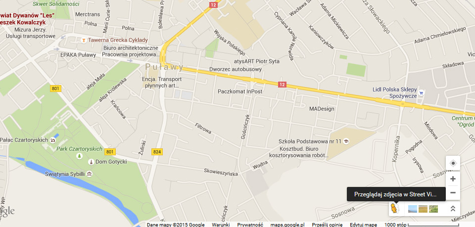 google street view na strony www Lublin na Joomla