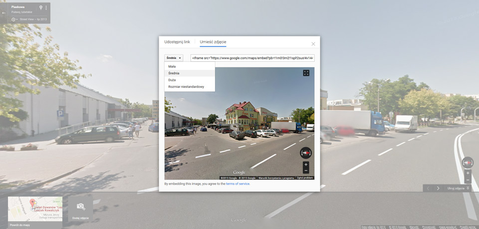 google street view na strony www Lublin na Joomla