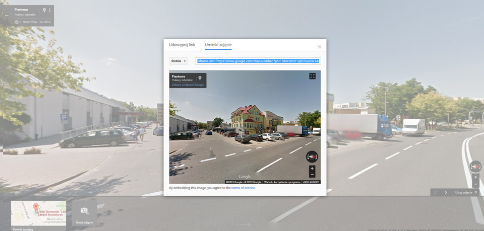 google street view na strony www Lublin na Joomla