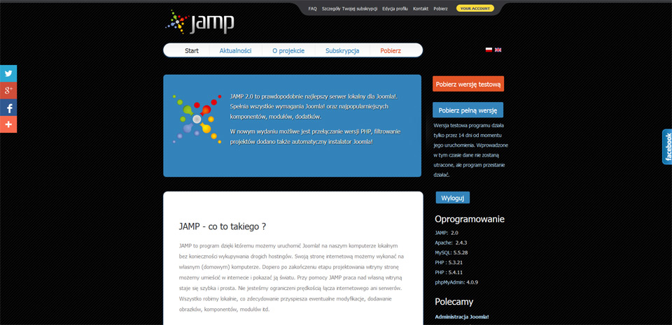 responsywne strony www Lublin na joomla - serwer lokalny na JAMP