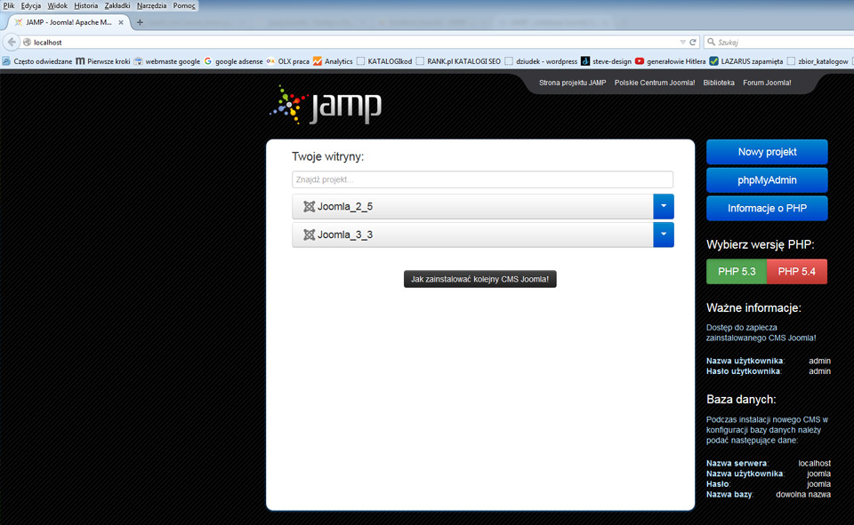 responsywne strony www Lublin na joomla - serwer lokalny na JAMP