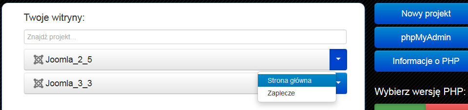 responsywne strony www Lublin na joomla - serwer lokalny na JAMP