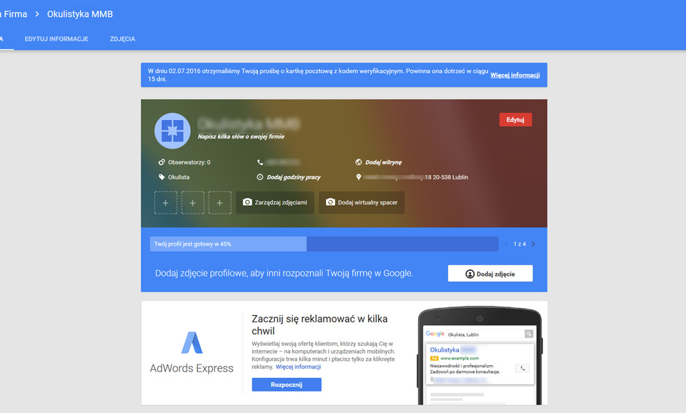 jak dodać firmę do map google, jak dodać nasze strony www Lublin do google