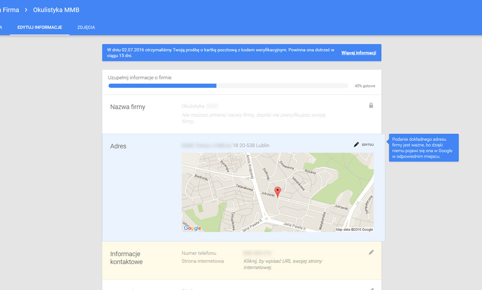 jak dodać firmę do map google, jak dodać nasze strony www Lublin do google