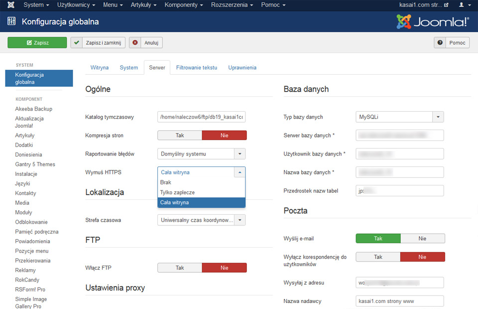 Jak wymusić SSL w zapleczu Joomla 3