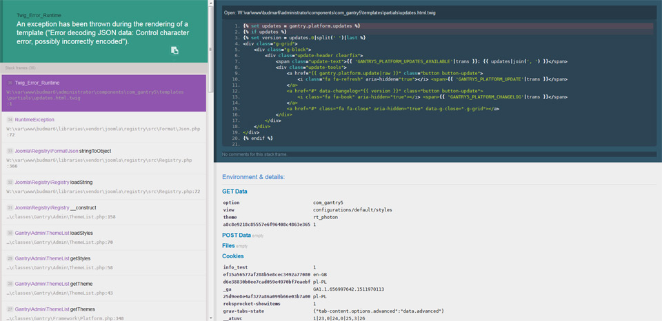 Error decoding JSON data: Control character error, possibly incorrectly encoded -strony www Lublin na Joomla 