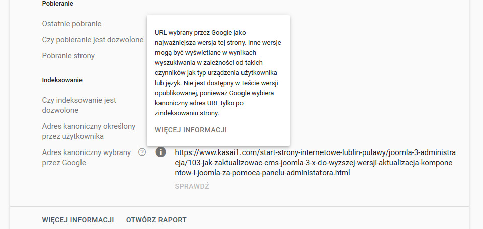 Search Console,przekierowanie