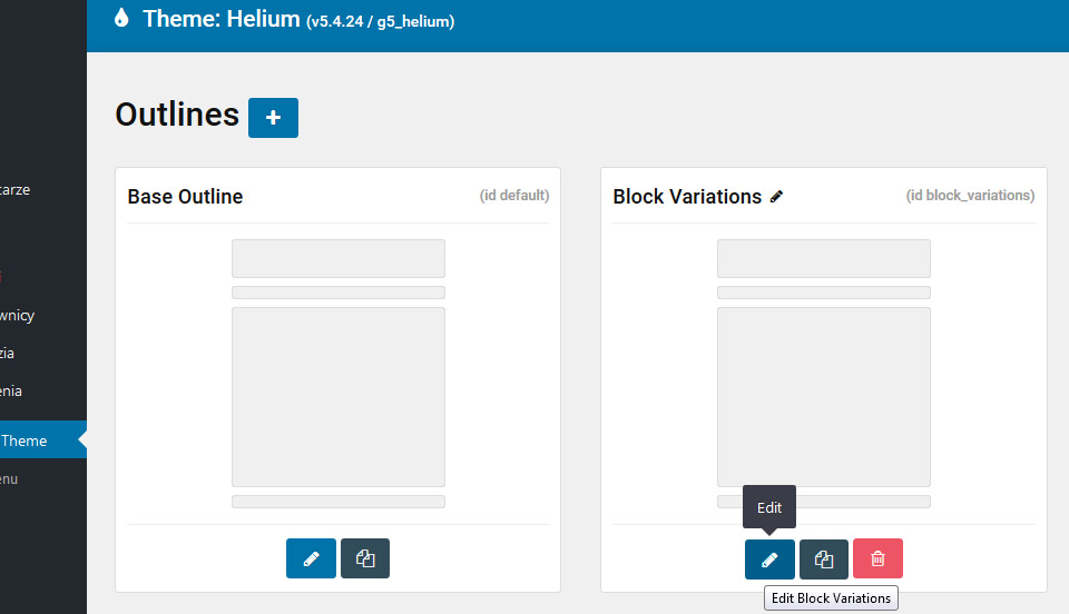 Outlines, Gantry5, WordPress