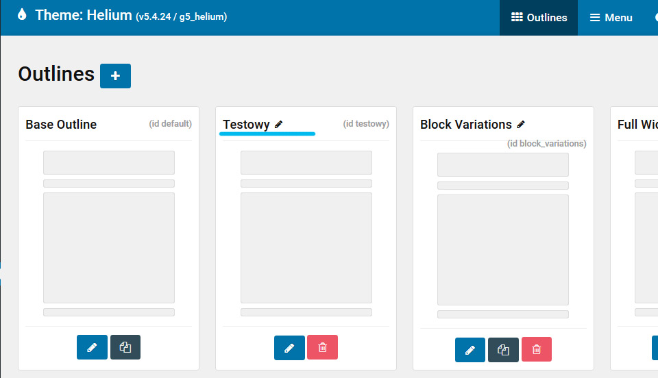 Outlines, Gantry5, WordPress