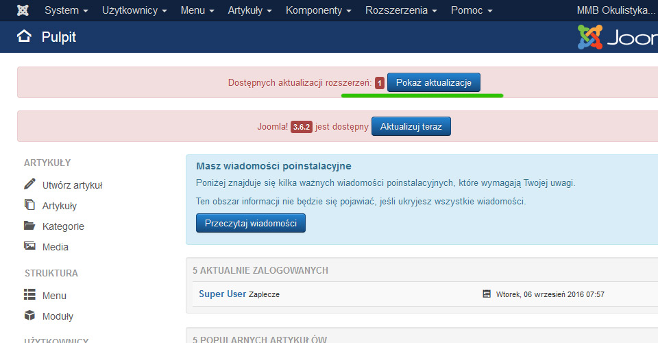 strony www Lublin na Joomla 3