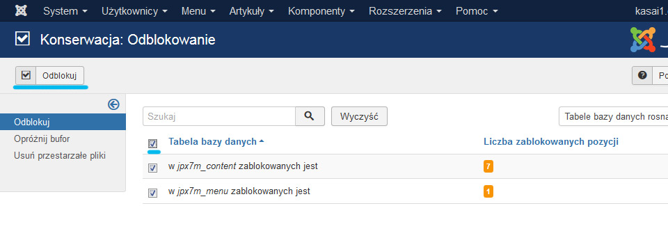 joomla, artykuł, kłódka, zablokowany