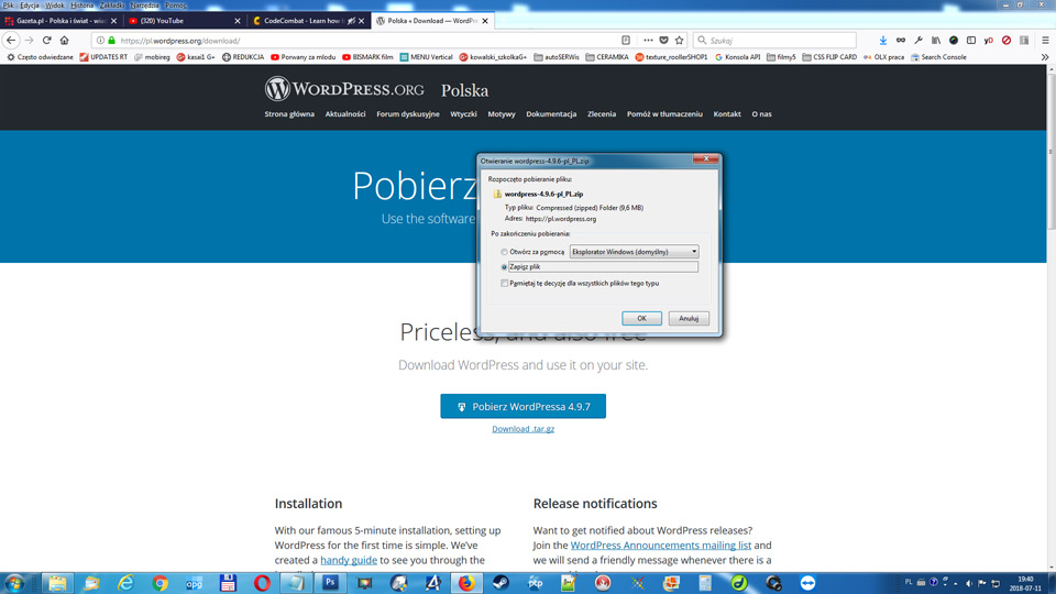 Jak zainstalować CMS wordpress - strony www Puławy