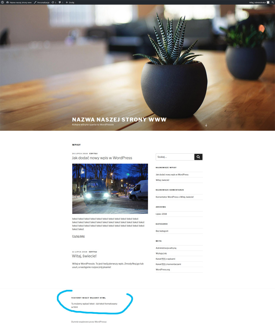 widget, wordpress