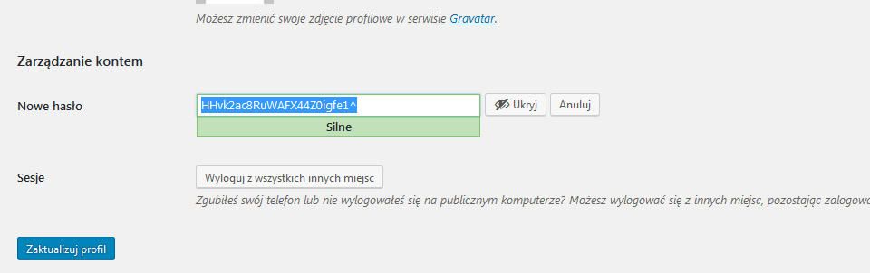 hasło, wordpress, użytkownik