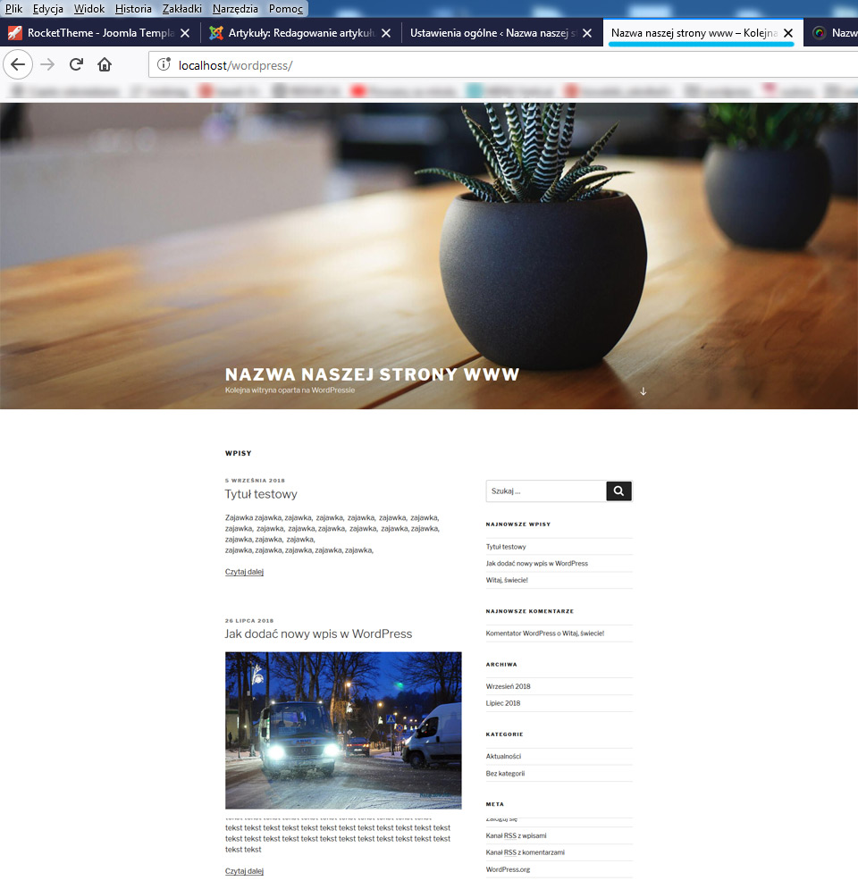 opis, tytuł, wordpress