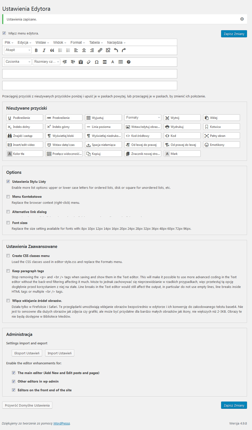 wordpress, tiny mce, advanced